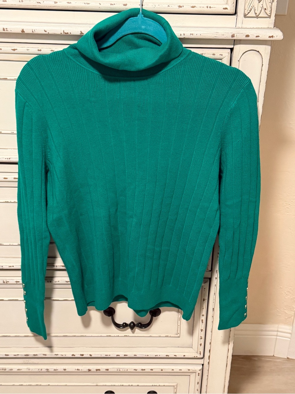 Talbots Teal Ribbed Turtleneck Sweater